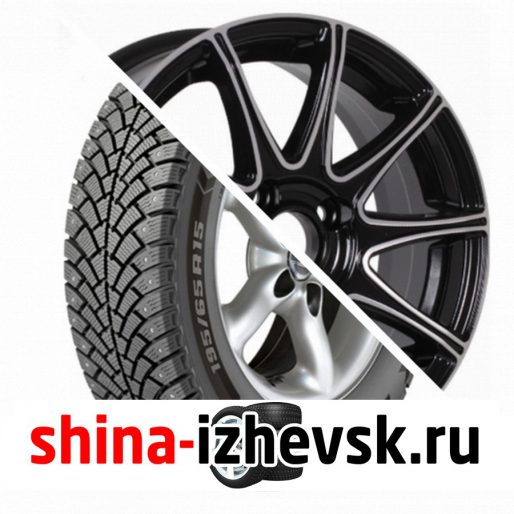 Колесо в сборе BF Goodrich G Force Stud 195/65 R15 Q 95 + VENTI 1516 6xR15 4×100 ET46 DIA60.1 Черный глянцевый в Ижевске